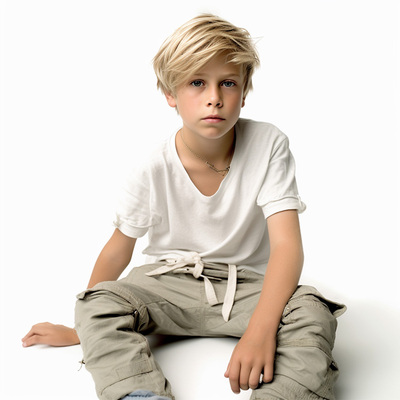 简约百搭大童白体恤